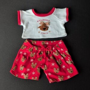 Build A Bear Reindeers Rock Christmas Pajamas Red BABW